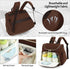 Bevkois Backpack Small Diaper Bag Quilted Mini Baby Crossbody Diaper Bag Tote for Mom and Baby Girls Boys (Brown)