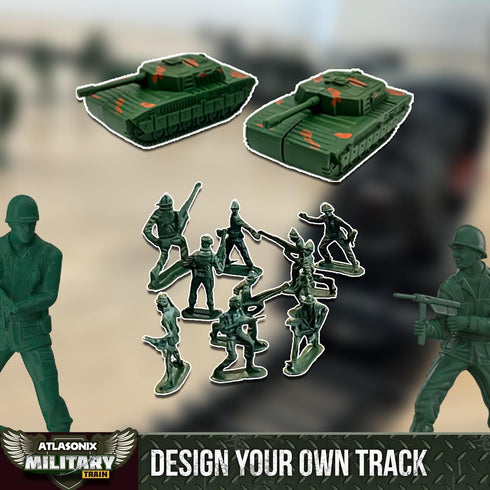 Set 4-8 2-4 USA Electric Express Train for Kids Ages - Military Toy Polar Train Model with Helicopter, Tank, Soldiers