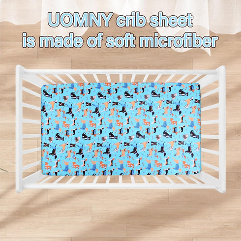 UOMNY Fitted Crib Sheet for Standard Crib and Toddler Mattresses, Baby Sheet, 1 Pack (Dog Toddler Sheet)