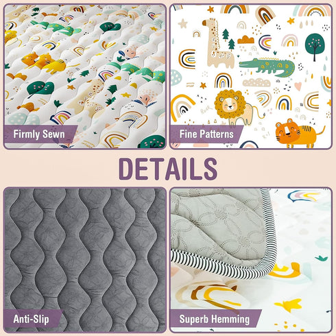YJORIX 50" 50" Baby Play Mat for Floor, Thick Soft X Baby Floor Play Mat, Machine Washable and Non-Slip Baby Play Mats