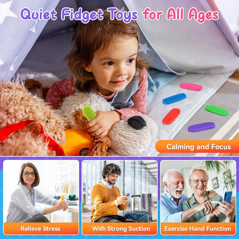 8 Pack Sensory Fidget Toys for Kids Adults Sensory Strips for Autism,ADHD and Anxiety Relief Items for Adults. Quiet