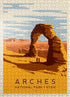 MyPuzzle Arches National Park: Delicate Arch, Vintage Poster - Premium 500 Piece Jigsaw Puzzle for Adults