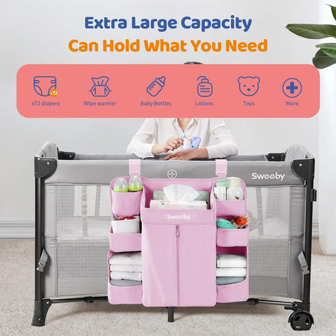 Hanging Diaper Caddy for Crib and Changing Table - Stylish Organizer for Baby Essentials
