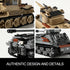 MISTBUY WW2 M4 1184 8-14 Army Tank Toys Building Kit Compatible with Lego, Create a German Tiger & an American Sherman