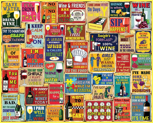 White Mountain Puzzles I Love Wine 1000 Piece Jigsaw Puzzle