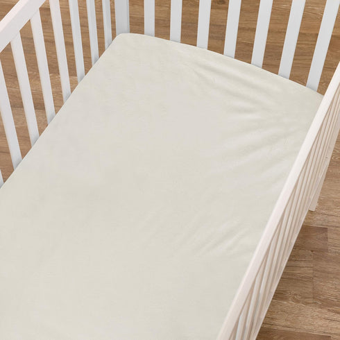American Baby Company Heavenly Soft Chenille Fitted Crib Sheet - 28" x 52", Ivory, for Boys and Girls