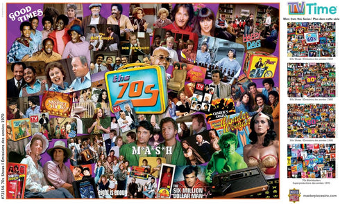 MasterPieces 1000 Piece Jigsaw Puzzle - Nostalgic 70's Television Shows - Retro Fun for Adults & Family
