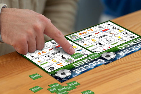 Soccer Party Bingo Game Cards for Adults, 24 Players Bingo Game, Sports Party Favors and Supplies Decorations