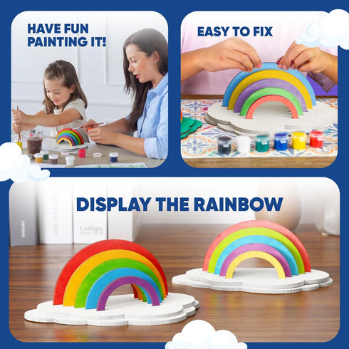 Set 12 Set 6-8, 8-12 CRAFTY HAPPITOYS of DIY Rainbow Craft Painting - Easter Gift Craft for Kids Years Old - Fun Craft
