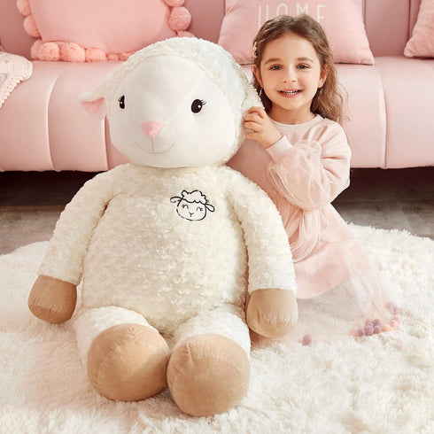 IKASA 30" Giant Sheep Stuffed Animal - Jumbo Soft Kawaii Plush Toy for Kids & Girlfriend