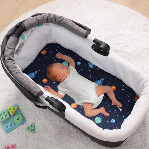 3 Pack PHF Soft Bassinet Sheets, Space Breathable Comfy Cradle Sheets for Baby Boys Girls Neutral, No Slip Universal