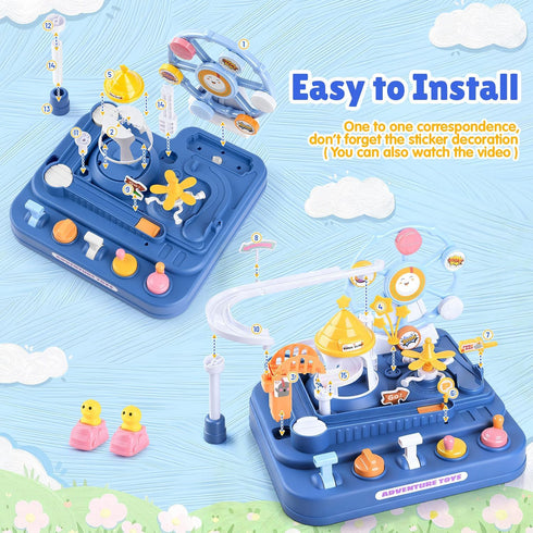 3+ 3 Magnetic Car Race Track for Toddler Educational Stem Toys Montessori Toys for Year Old to Develop Motor & Thinking