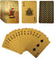 Mini Playing Cards, 2 Deck Cool Gold Poker Cards, Miniature Waterproof Foil Poker Cards for Teens and Adults