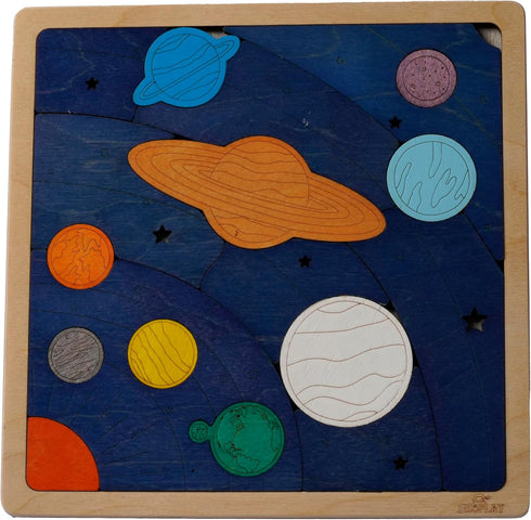 SOLAR SYSTEM and PLANETS Puzzle for Kids - 18 Piece Jigsaw Educational Toy and Gift for Boys Girls Ages 3+