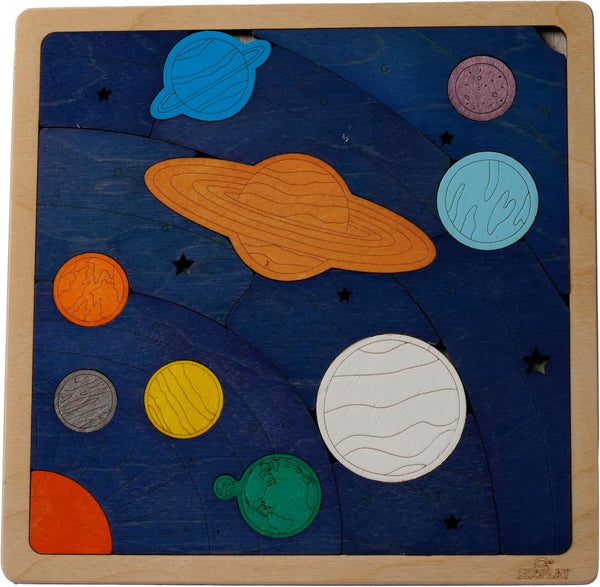 SOLAR SYSTEM and PLANETS Puzzle for Kids - 18 Piece Jigsaw Educational Toy and Gift for Boys Girls Ages 3+