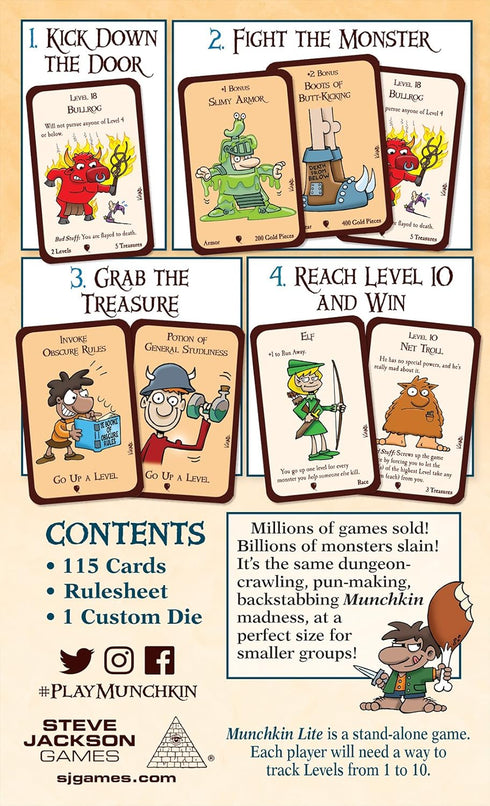 Steve Jackson Games Munchkin Lite Card Game - Family Fantasy Adventure Game