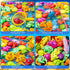 LHSYFBZ 62Pcs 4-8 Magnetic Fishing Game for Kids, Bathtub Kiddie Party Toy, Plastic Floating Fish with Pole Rod Net