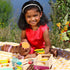 24-Piece 3+ B. toys Little Foodie Groups Wooden Grocery Toy with Categorized Food Crates Encourage Sorting, Healthy
