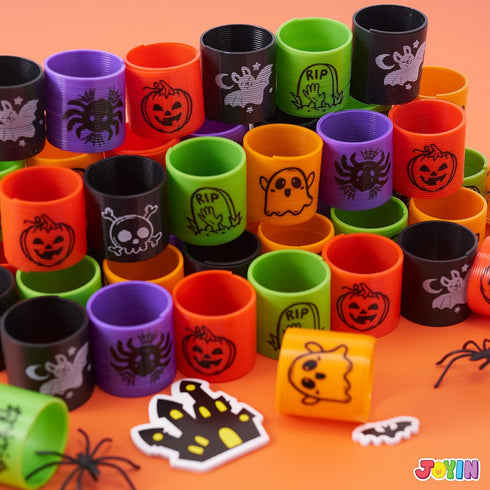 60 JOYIN PCS Halloween Coil Spring for Kids, Mini Magic Springs Toys, Fidget Stress Coils Toy for Halloween Party