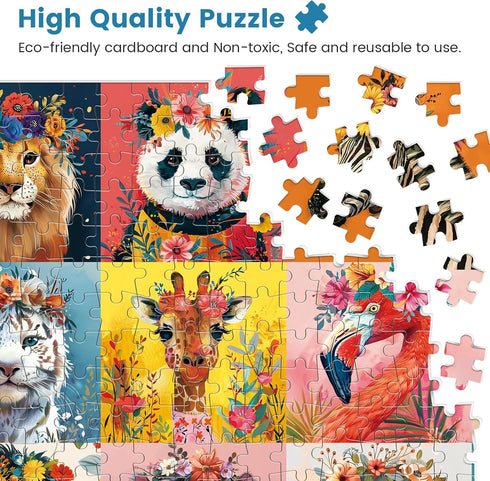 500 500 20.5 15 inch Piece Puzzles for Adults,Beautiful Wild Animals Jigsaw Puzzle for Adults Seniors,Recycled