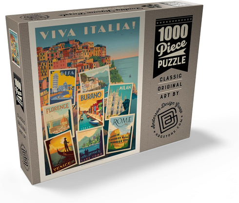 MyPuzzle Italy: Vintage Poster - Premium 1000 Piece Jigsaw Puzzle for Adults, Viva Italia! Collage