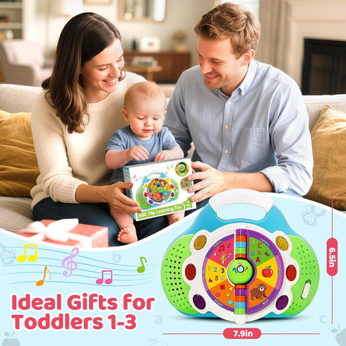 1 2 3 BainGesk Learning Toys for Year Old Boys Girls, Musical Alphabet Flip Toys with Sound and Light, Educational Toys