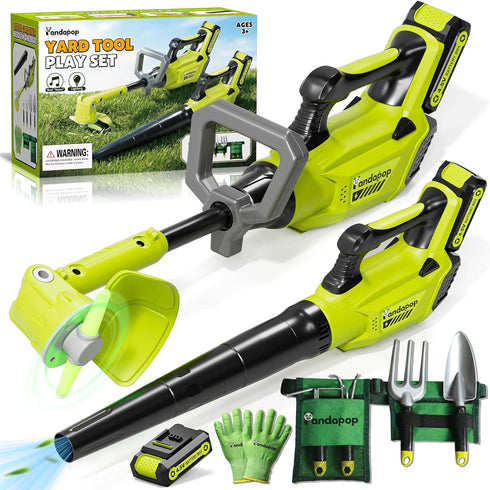 Pandapop Kids Gardening Tools Set, 2 In 1 Kids Leaf Blower & Toy