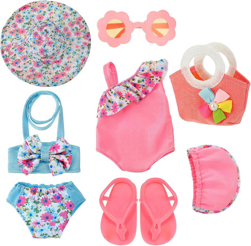 Kajaia 8 Pcs 18 Inch Doll Clothes and Accessories Summer Dolls Swimsuits