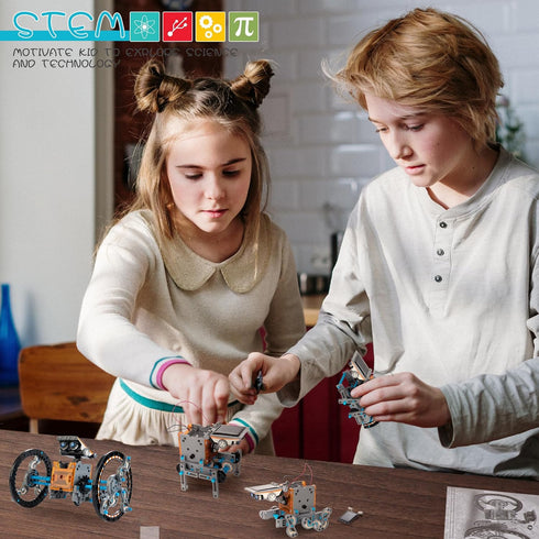 14-in-1 Solar Robot Kit for Kids - STEM Projects for Age 8-12, Educational DIY Solar Power Building Kit