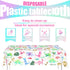 Girl Dinosaur Birthday Party Tablecloth, Pink Plastic Disposable Table Cover for 54'' x 108'' Party Supplies
