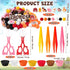 EZdhuawuse 301Pcs Summer Farm Animals Sensory Bin Fillers - Fine Motor Toys Sorting Stacking Toys for Kids, Felt Pig