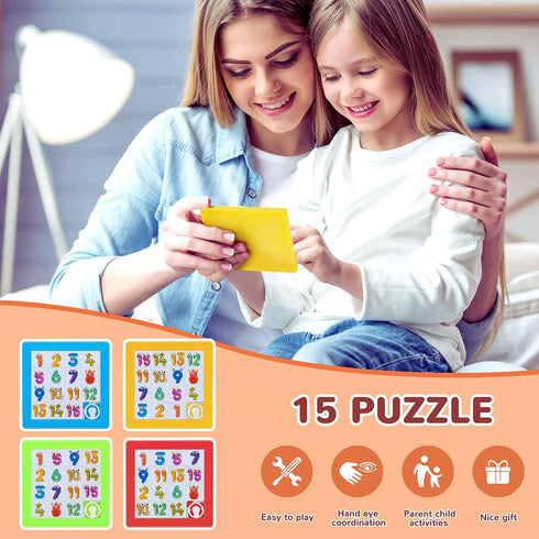 Sumind 8 Pieces Slide Puzzles for Kids, Colorful Plastic IQ Blocks Toys Brain Teaser Game Gift for All Ages