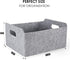 Welaxy Storage Baskets Collapsible Felt Storage Bins with Handles for Kids Toys, Books, Clothes, Makeup (Gray x 3)
