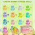 AUZXMCN 24PCS Easter Squishy,Easter Basket Stuffers Bunny Stress Balls for Kids,Easter Toys Stress Relief Fidget