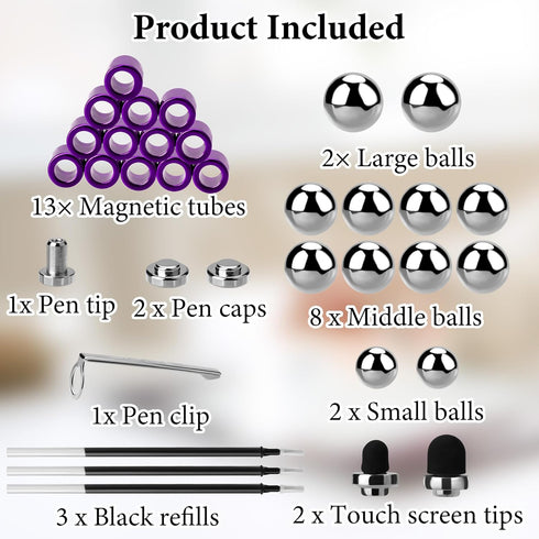SUKIPIN Magnetic Fidget Pen, Magnetic Fidget Pens for Adults, Purple Magnet Pen for Valentines Day Gifts, Easter Basket