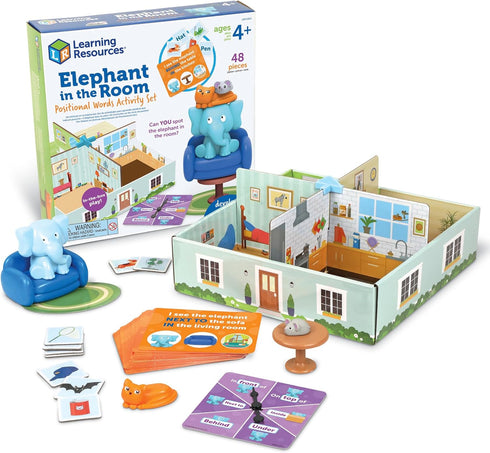 Set Learning Resources Elephant in the Room Positional Word Activity - Toddler Board Games, Language and Critical