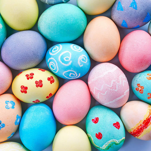 120 30 Menkxi Pcs Plastic Easter Eggs with Clear Cartons for Crafts DIY Fake Paintable for Kids Adults Easter Gift