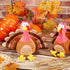 4 Pieces Plush Turkey Stuffed Animals, 8 Inch Soft Thanksgiving Bird Plush Toys, Fall Harvest Decorations (Pink)