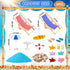 LHSYFBZ 36 Pcs Beach Miniature Dollhouse Decoration, Beach Cake Decorations, Umbrella Palm Chair Miniature Toys for DIY