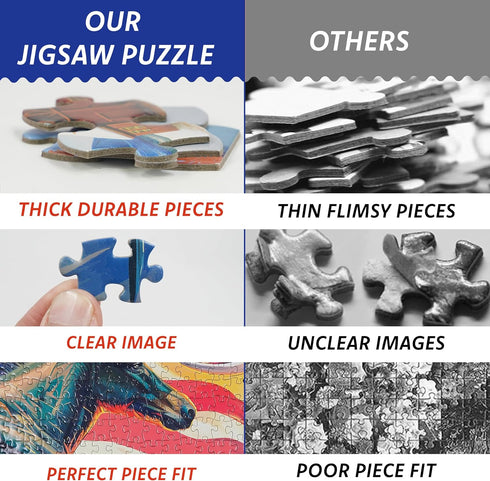 PuzzWiz 1000 1000 1000 Jigsaw Puzzles Pieces Democrat vs Republican Piece Puzzle Jigsaw Imrpove Mood & Memory, Mind