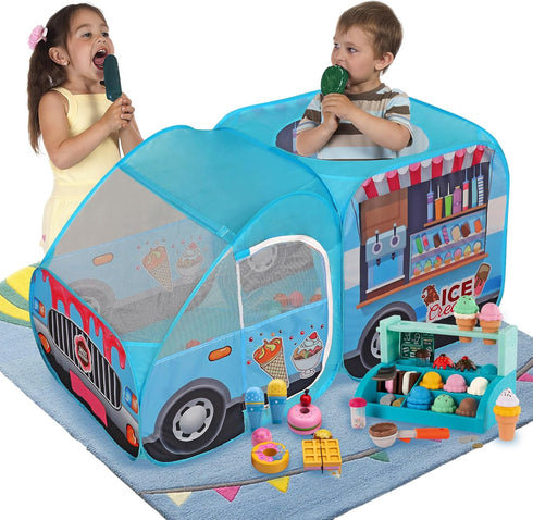 LimitlessFunN Ice Cream Truck Pop Up Kids Play Tent | Includes Carrying