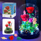 Water Bottle Flower Bouquets Building Sets with LED String Light and Dust Cover, 593