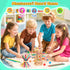 WhimsiPlay 42-Stick 3 4 5 6 Counting, Montessori Wooden Board Game, Dice Game, Math Puzzle Toy for Kids Years Old