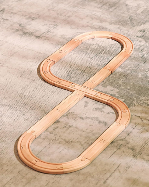 24pcs, Set Set 3+ SainSmart Jr. Wooden Train Track Track Expansion Compatible with All Major Brands Toddler Railway Toy