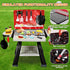 Kids BBQ Grill Kitchen Playset - 2-Layer Barbecue Outdoor Play Grill Toy with Smoke, Sound & Light for Toddler Boys