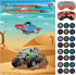 Eaezerav Pin the Wheels on the Truck Game, Monster Truck Poster, 36 Tyres Stickers, 2 Blindfolds for Car Theme Birthday