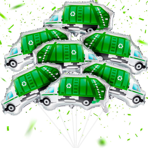 12 Pack Garbage Truck Foil Balloons, Trash Truck Birthday Party Decoration & Baby Shower Party Favor Supplies
