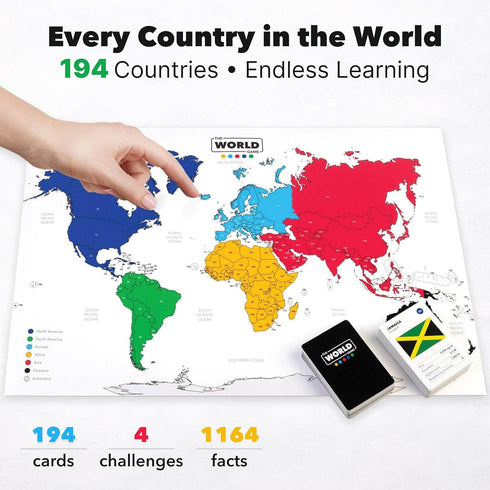 8-12 The World Game - Geography Card Game - Educational Games for Kids, Family and Adults - Cool Learning Gift Idea