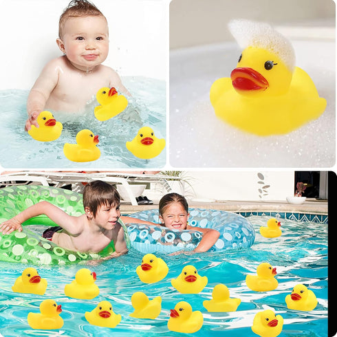 50-Piece Mini Rubber Duck Bath Toys - Float & Squeak Fun