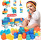 Kids 21 PCS Colorful Soft Building Blocks for Toddlers, Large STEM Toys, Baby Teething Gifts